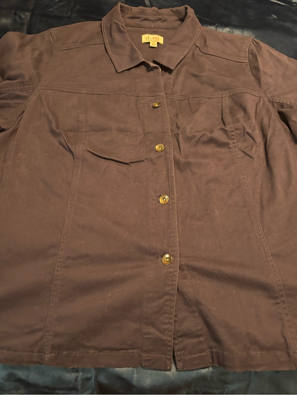 NWOT Denim & Co. Blue Utility Jacket with Lace-Up Sleeve Detail – Size 2X Blue
